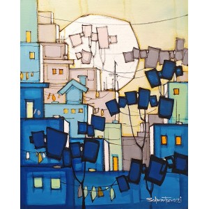 Salman Farooqi, 16 x 20 Inch, Acrylic on Canvas, Cityscape Painting, AC-SF-468